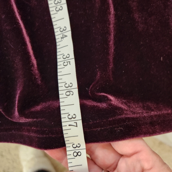 new moves velvet empire waist dark fairy midi dress womens sz 10 burgundy y2k 90 - Picture 6 of 9